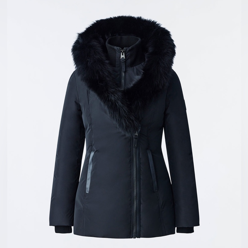 Mackage Adali Down Jacket with Blue Fox Fur XXS